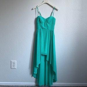 High low polka dot dress